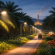 oil palm project involving streetlights boosting rural power