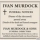 Ivan Murdock Funeral Notices