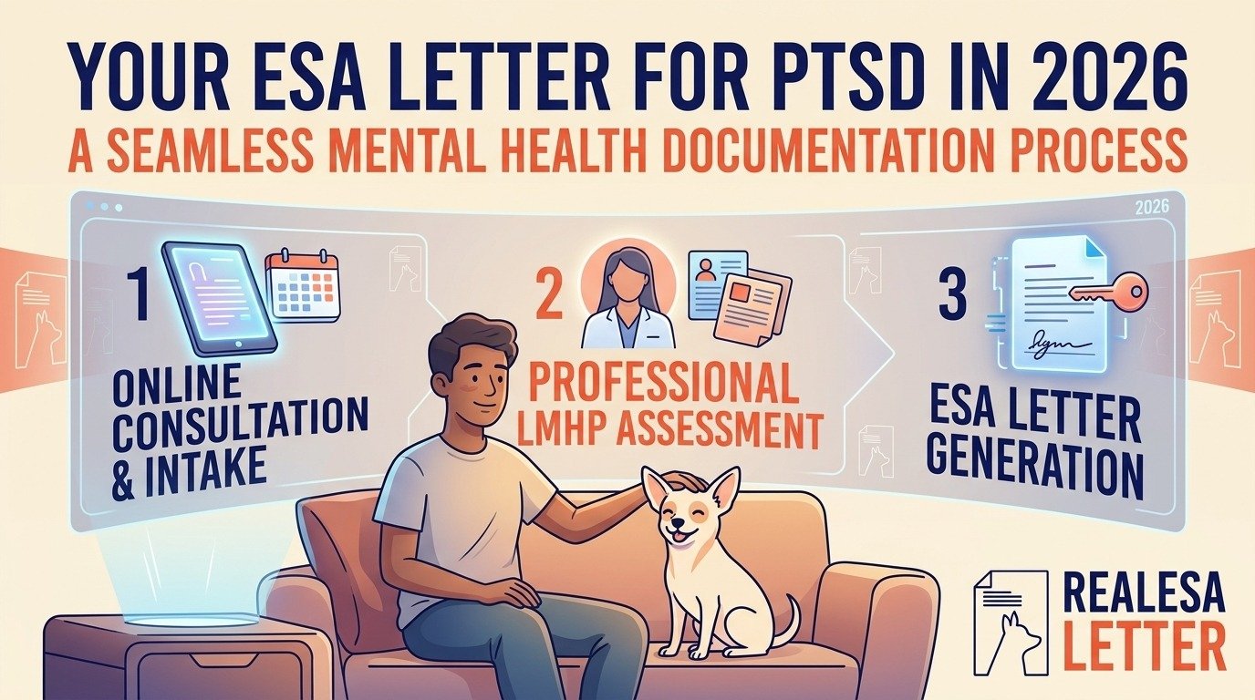 ESA Letter for PTSD 2026 | RealESAletter.com Guide